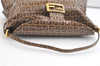 Authentic FENDI Zucchino Shoulder Hand Bag Purse PVC Leather Brown 2686K