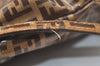 Authentic FENDI Zucchino Shoulder Hand Bag Purse PVC Leather Brown 2686K