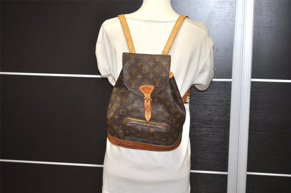 Authentic Louis Vuitton Monogram Montsouris MM Backpack M51136 LV 2687J