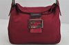 Authentic FENDI Vintage Shoulder Bag Purse Jersey Leather Bordeaux Junk 2687K