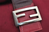 Authentic FENDI Vintage Shoulder Bag Purse Jersey Leather Bordeaux Junk 2687K