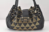 Authentic JIMMY CHOO Studs Leather Shoulder Tote Bag Black 2688K