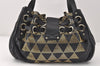 Authentic JIMMY CHOO Studs Leather Shoulder Tote Bag Black 2688K