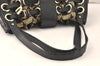 Authentic JIMMY CHOO Studs Leather Shoulder Tote Bag Black 2688K