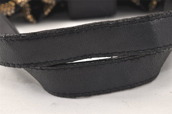 Authentic JIMMY CHOO Studs Leather Shoulder Tote Bag Black 2688K