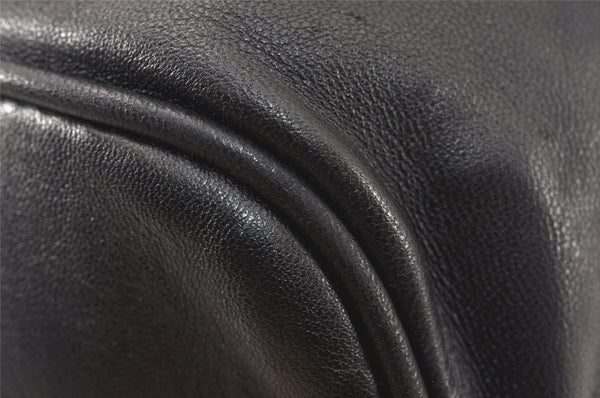 Authentic JIMMY CHOO Studs Leather Shoulder Tote Bag Black 2688K