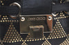 Authentic JIMMY CHOO Studs Leather Shoulder Tote Bag Black 2688K