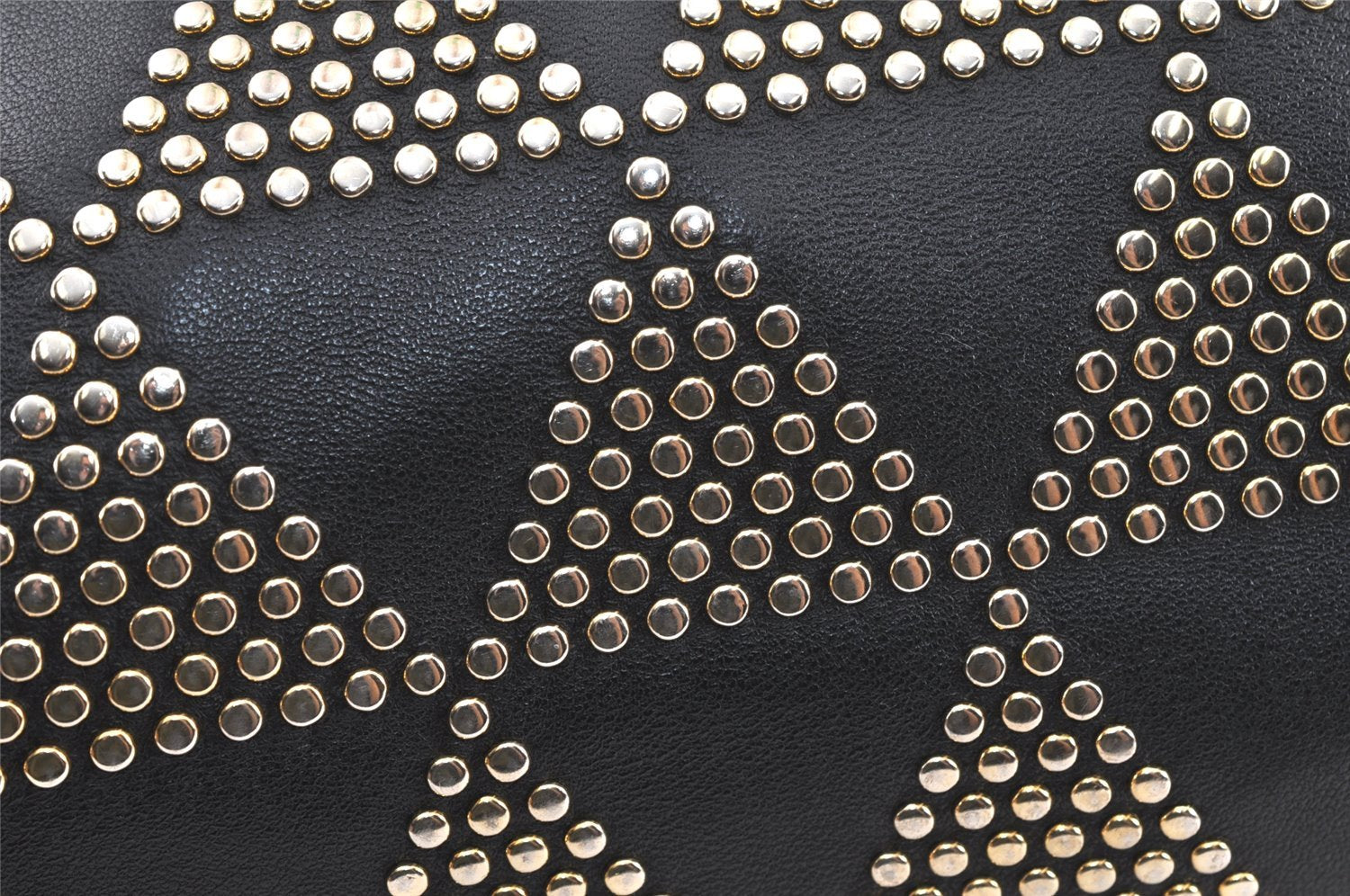 Authentic JIMMY CHOO Studs Leather Shoulder Tote Bag Black 2688K