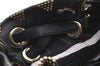 Authentic JIMMY CHOO Studs Leather Shoulder Tote Bag Black 2688K