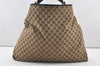 Authentic GUCCI Horsebit Shoulder Hand Bag GG Canvas Leather 114900 Brown 2689J