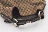 Authentic GUCCI Horsebit Shoulder Hand Bag GG Canvas Leather 114900 Brown 2689J