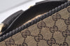 Authentic GUCCI Horsebit Shoulder Hand Bag GG Canvas Leather 114900 Brown 2689J