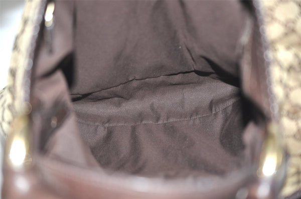 Authentic GUCCI Horsebit Shoulder Hand Bag GG Canvas Leather 114900 Brown 2689J