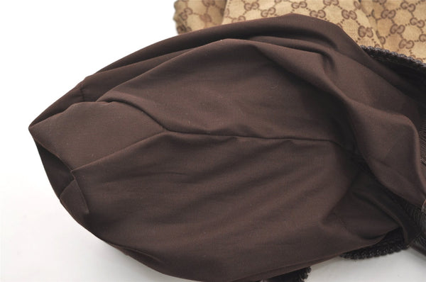 Authentic GUCCI Horsebit Shoulder Hand Bag GG Canvas Leather 114900 Brown 2689J
