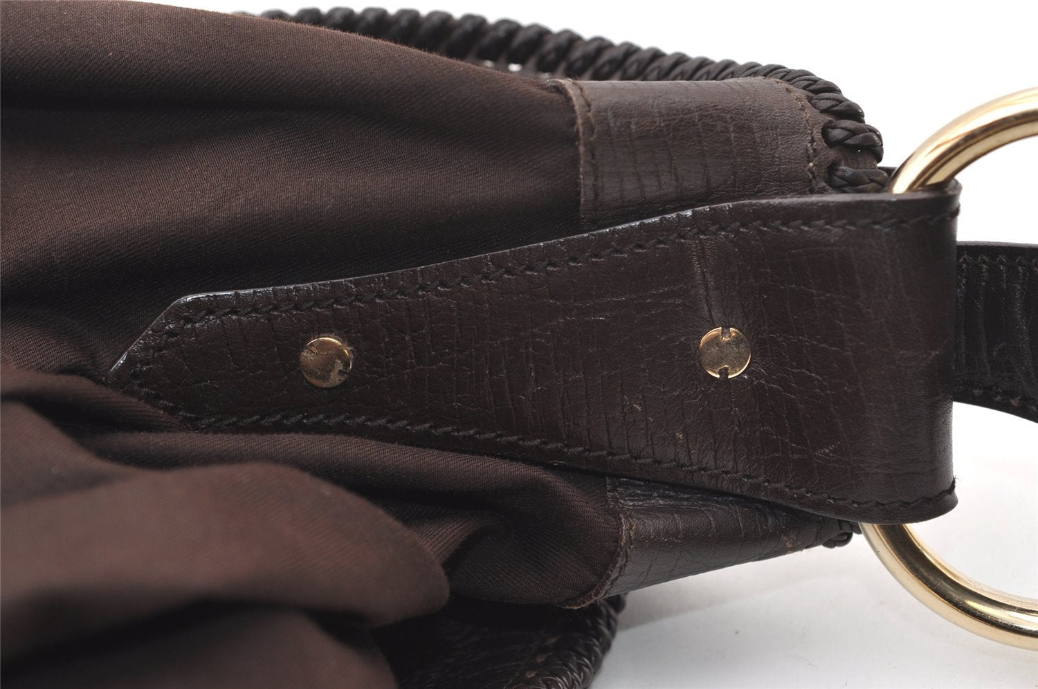 Authentic GUCCI Horsebit Shoulder Hand Bag GG Canvas Leather 114900 Brown 2689J