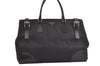 Authentic PRADA Vintage Nylon Tessuto Leather Tote Hand Bag Black 2689K