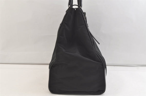 Authentic PRADA Vintage Nylon Tessuto Leather Tote Hand Bag Black 2689K