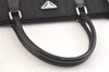 Authentic PRADA Vintage Nylon Tessuto Leather Tote Hand Bag Black 2689K