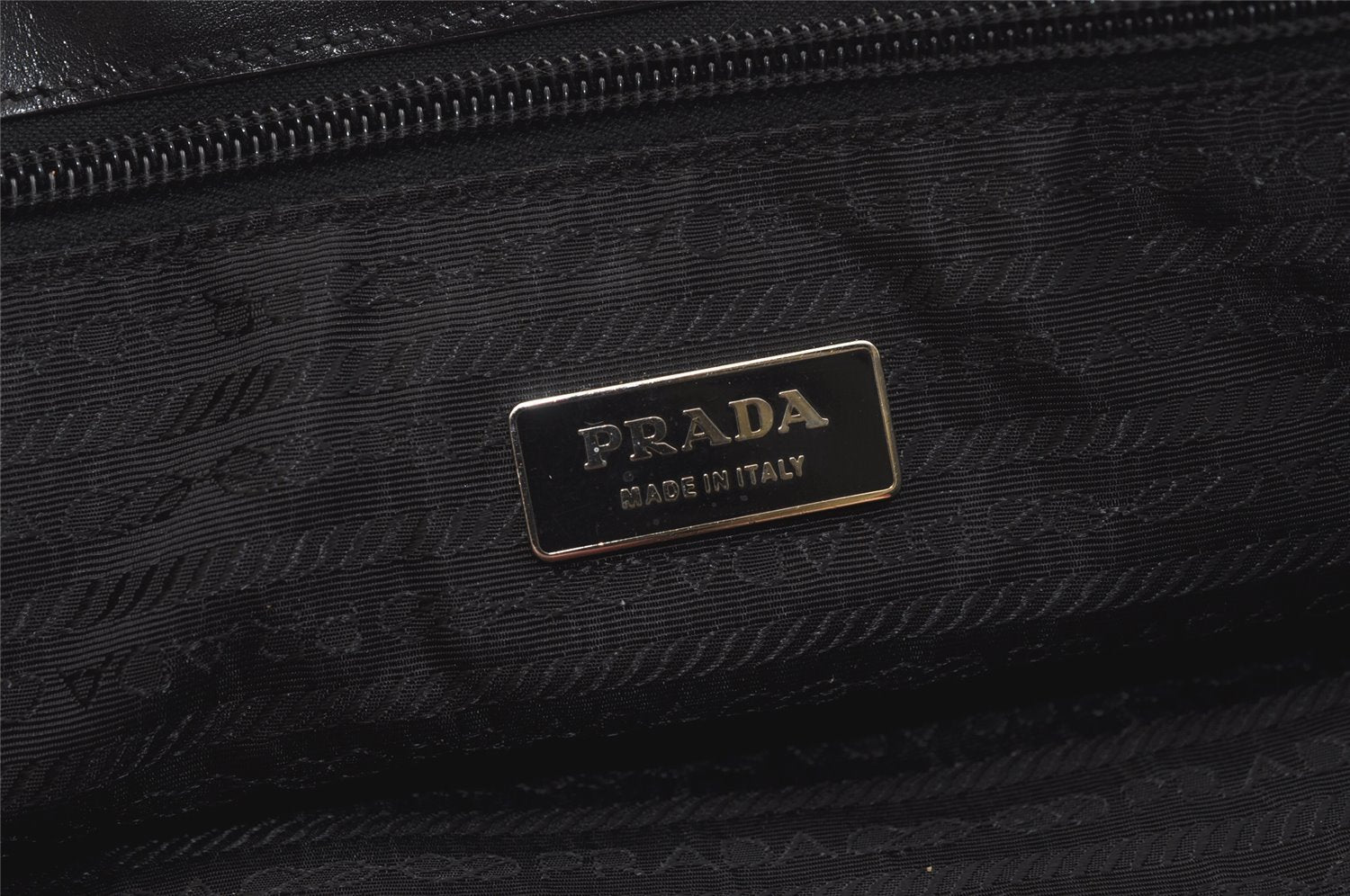 Authentic PRADA Vintage Nylon Tessuto Leather Tote Hand Bag Black 2689K