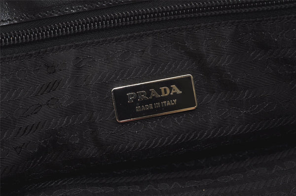 Authentic PRADA Vintage Nylon Tessuto Leather Tote Hand Bag Black 2689K