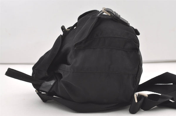 Authentic PRADA Vintage Nylon Tessuto Leather Backpack Black 2690J