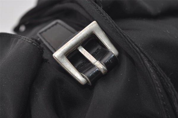 Authentic PRADA Vintage Nylon Tessuto Leather Backpack Black 2690J