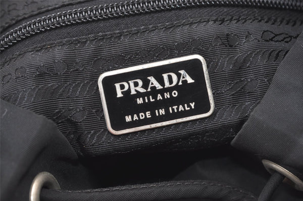 Authentic PRADA Vintage Nylon Tessuto Leather Backpack Black 2690J