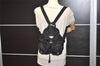 Authentic PRADA Vintage Nylon Tessuto Leather Backpack Black 2690J