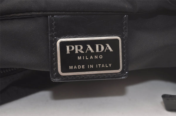 Authentic PRADA Nylon Tessuto Leather Shoulder Cross Body Bag Purse Black 2691K