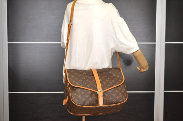Authentic Louis Vuitton Monogram Saumur 35 Shoulder Cross Bag M42254 LV 2693I