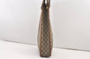 Authentic GUCCI Web Sherry Line Shoulder Tote Bag GG PVC Leather Brown 2693J