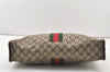 Authentic GUCCI Web Sherry Line Shoulder Tote Bag GG PVC Leather Brown 2693J