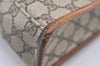 Authentic GUCCI Web Sherry Line Shoulder Tote Bag GG PVC Leather Brown 2693J