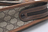 Authentic GUCCI Web Sherry Line Shoulder Tote Bag GG PVC Leather Brown 2693J