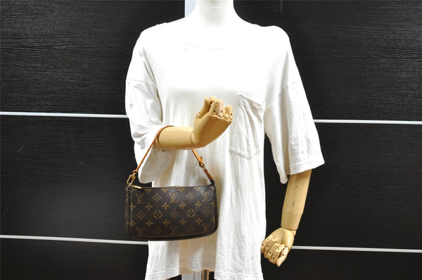 Authentic Louis Vuitton Monogram Pochette Accessoires Pouch M51980 LV 2694I
