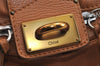 Authentic Chloe Vintage Paddington Leather Shoulder Hand Bag Brown 2694J