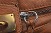 Authentic Chloe Vintage Paddington Leather Shoulder Hand Bag Brown 2694J