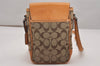 Authentic COACH Signature Shoulder Cross Bag Canvas Leather 6098 Brown 2696J