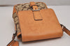 Authentic COACH Signature Shoulder Cross Bag Canvas Leather 6098 Brown 2696J