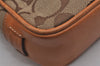 Authentic COACH Signature Shoulder Cross Bag Canvas Leather 6098 Brown 2696J