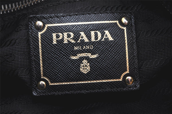 Authentic PRADA Nylon Tessuto Leather Shoulder Cross Body Bag Purse Black 2696K