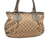 Authentic GUCCI Scarlett Tote Hand Bag GG Canvas Leather 269953 Brown 2697K