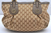 Authentic GUCCI Scarlett Tote Hand Bag GG Canvas Leather 269953 Brown 2697K