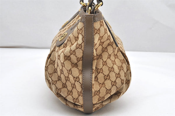 Authentic GUCCI Scarlett Tote Hand Bag GG Canvas Leather 269953 Brown 2697K
