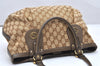 Authentic GUCCI Scarlett Tote Hand Bag GG Canvas Leather 269953 Brown 2697K