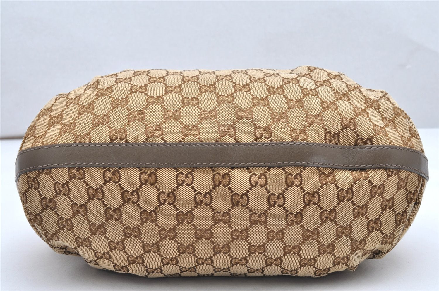 Authentic GUCCI Scarlett Tote Hand Bag GG Canvas Leather 269953 Brown 2697K