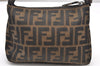 Authentic FENDI Zucca Hand Bag Pouch Purse Canvas Leather Brown Junk 2699K