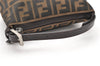 Authentic FENDI Zucca Hand Bag Pouch Purse Canvas Leather Brown Junk 2699K