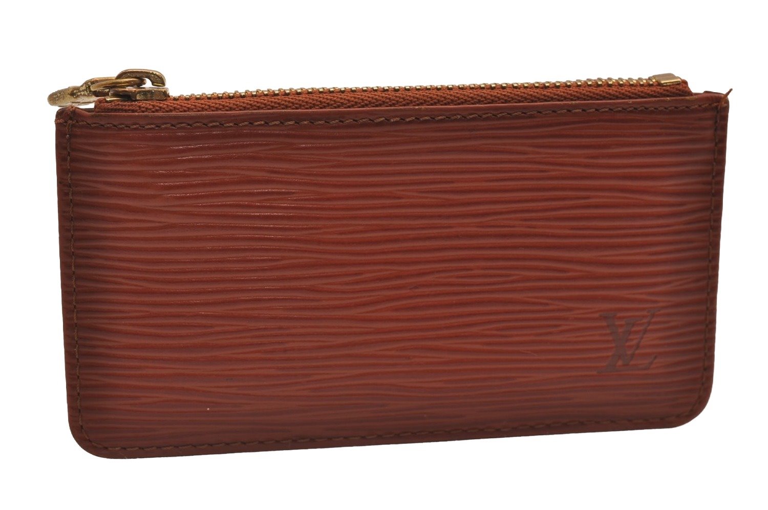 Authentic Louis Vuitton Epi Pochette Cles Coin Case Purse Brown M63803 LV 2700J