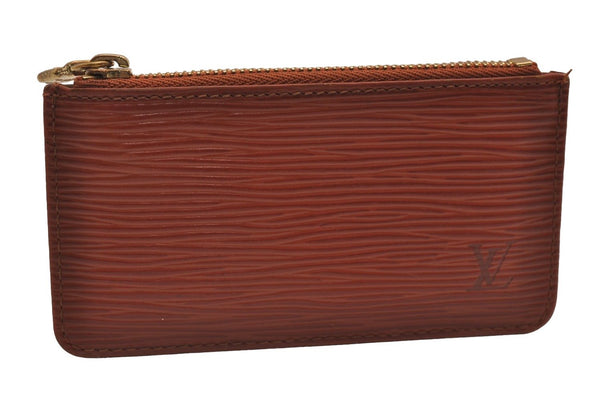 Authentic Louis Vuitton Epi Pochette Cles Coin Case Purse Brown M63803 LV 2700J